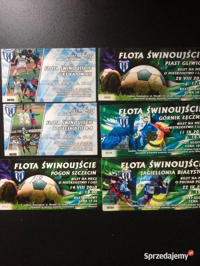 212 Bilety Na Mecze Drużyny Flota Świnoujście Antykwariat Szczecin