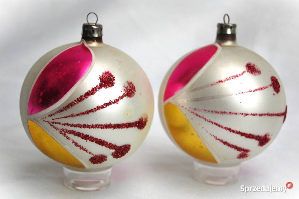 Stare bombki szklane 2 ręcznie malowane