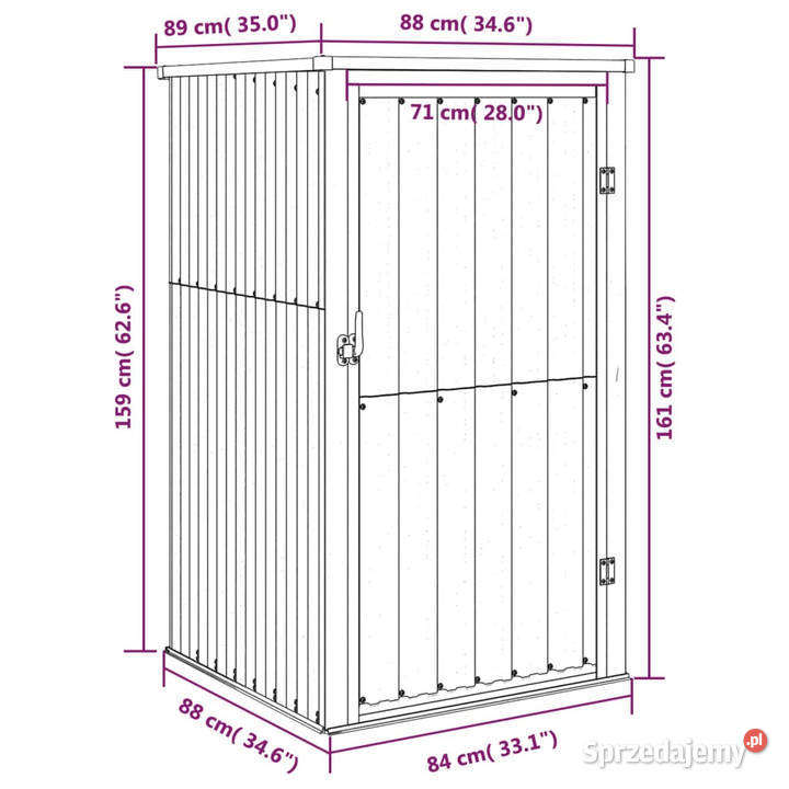 Szopa ogrodowa szara 88x89x161 stal Warszawa