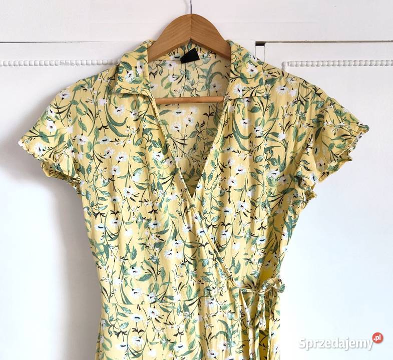 Żółta sukienka Gina Tricot 34 XS 36 S łączka