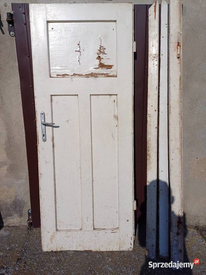 Drzwi drewniane z PRL 80cm Drzwi wewnętrzne Ostrów Wielkopolski