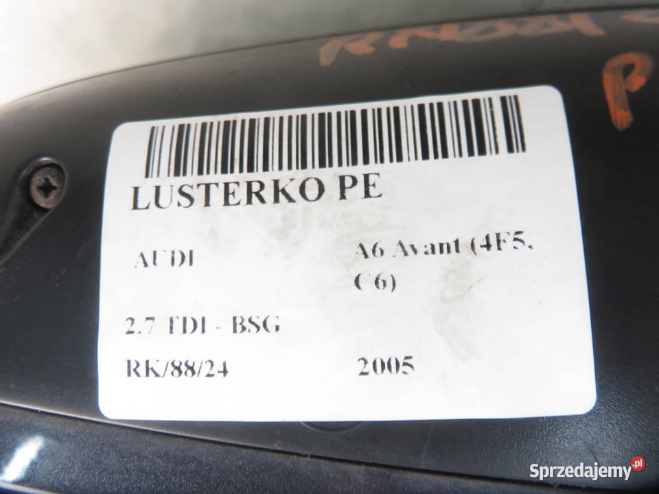 LUSTERKO PRAWE AUDI A6 C6 448506 LZ7Q sprzedam