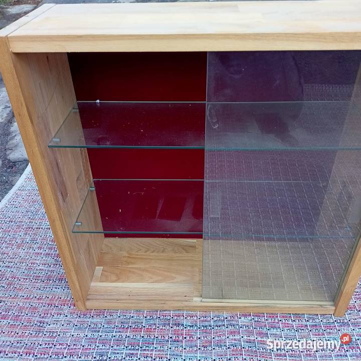 Szafeczka Wisząca Drewniana Szklane Półki Suwane Zabrze