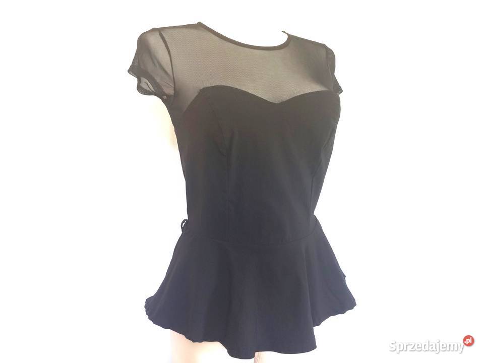 BLUZKA czarna Elegancka BASKINKA r 3638 NOWA Białystok sprzedam