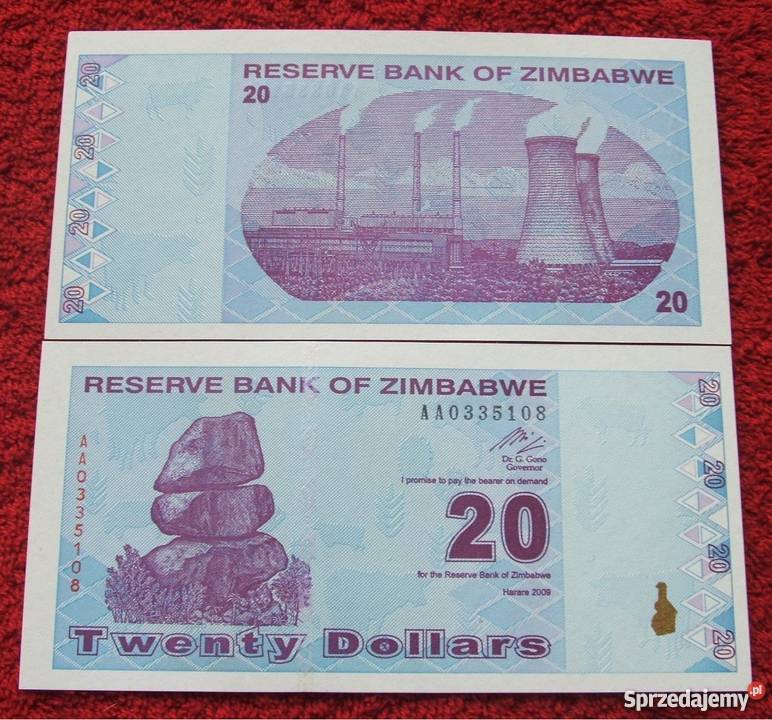 ZIMBABWE 20 DOLARÓW Fiolet 2006 Kolekcjonerski Katowice