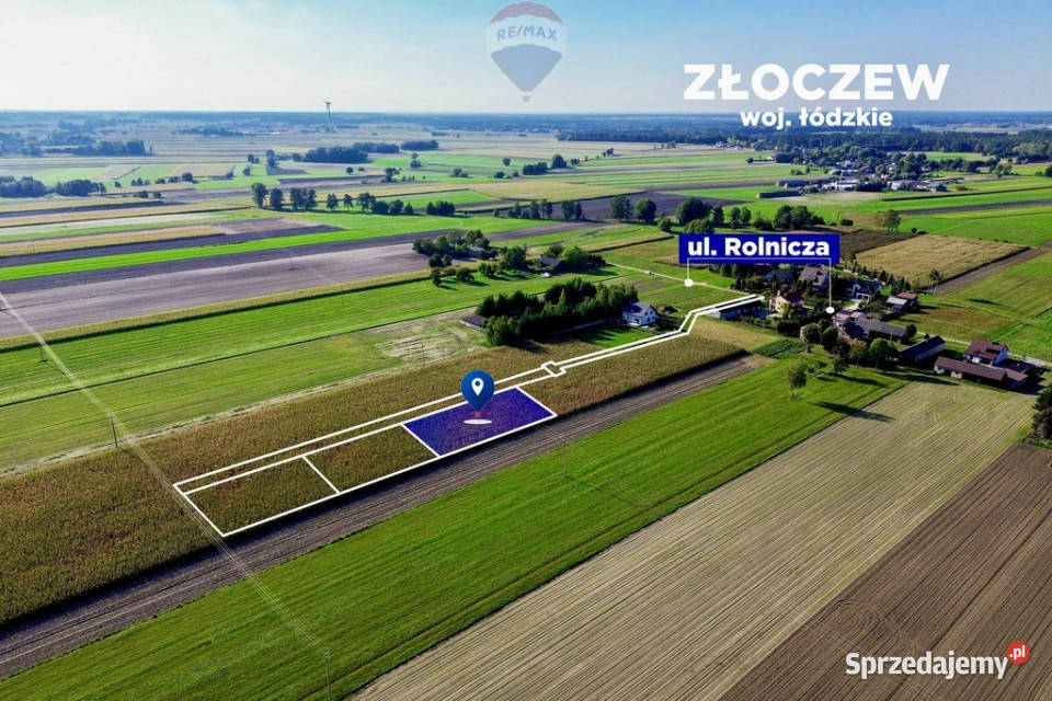 Działka z warunkami zabudowy 1079 m utwardzona Sprzedaż łódzkie Złoczew