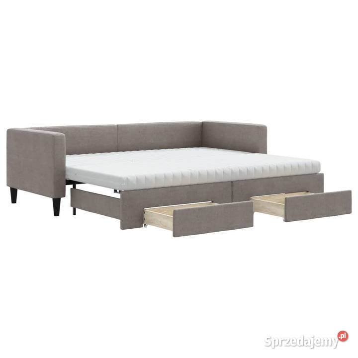 Sofa rozsuwana z szufladami taupe tkanina 80x200 Łóżka mazowieckie Warszawa