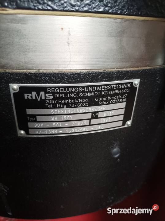 Wzbudnik Drgań RMS SW 1507 Pieńsk