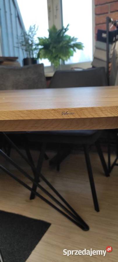 stół lity dąb owal 200x100 zacięta krawędź śląskie sprzedam