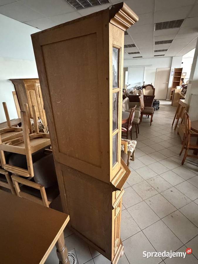Witryna narożna debowa