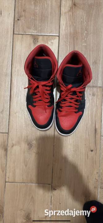 Buty Jordan 1 mid czarno czerwone Rybnik