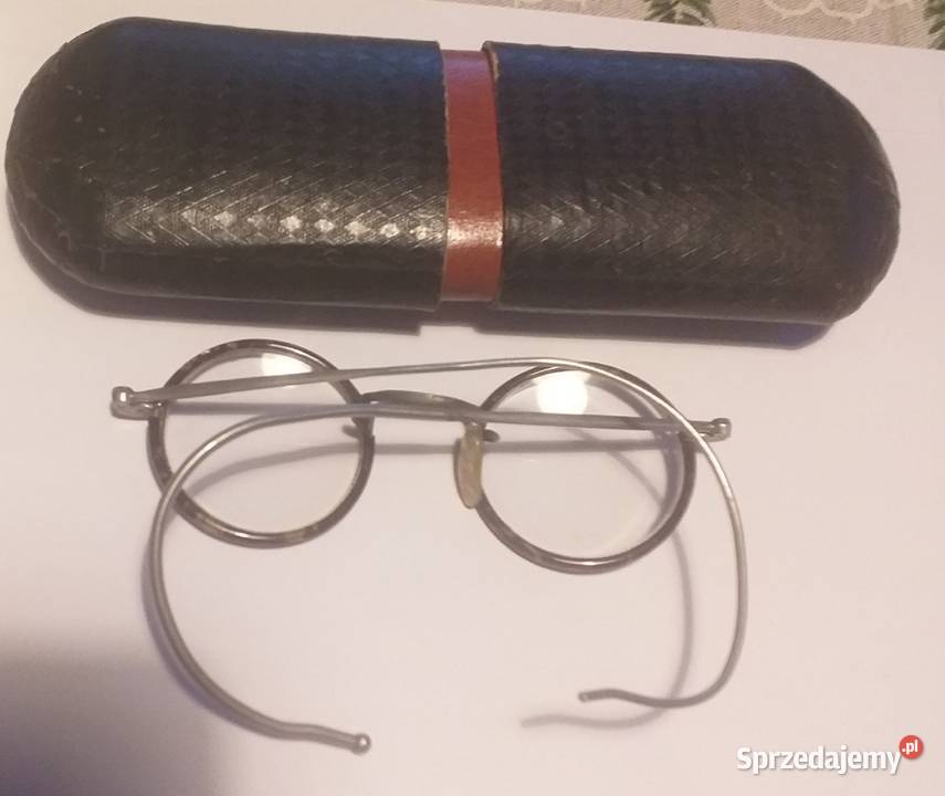 Stare niemieckie, okulary przedwojenne z etui