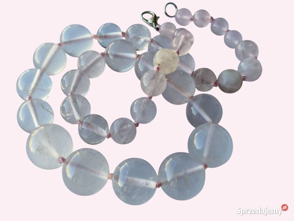 KAMIENIE MIŁOŚCI KWARC RÓŻOWY NASZYJNIK ETNO ART Częstochowa