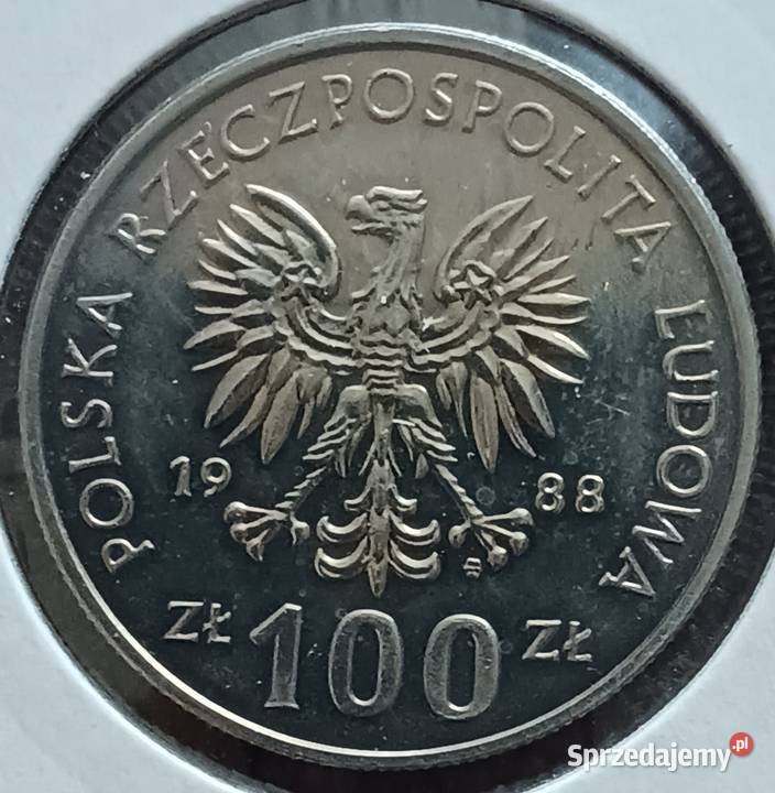 100 Jadwiga 1988 r 3 niepełny znak projektanta Konin