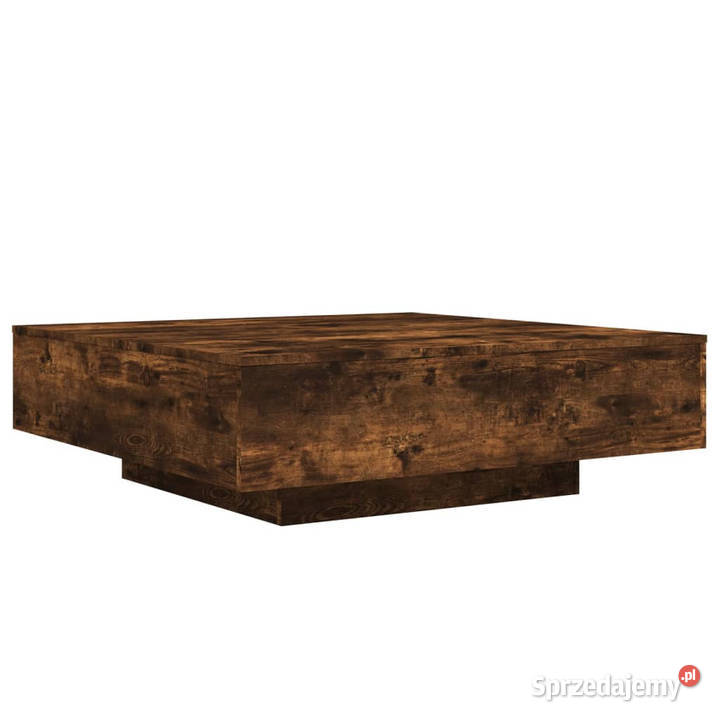 Stolik kawowy z LED przydymiony dąb 100x100x31 mazowieckie Warszawa