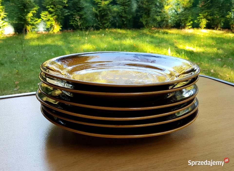 Porcelit fajans Tułowice talerze płytkie PRL Ruda Śląska