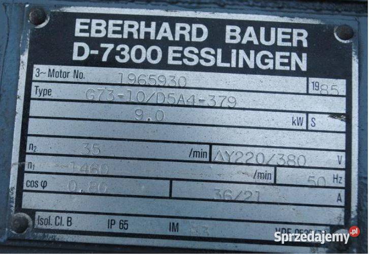 Motoreduktor 9kw 35obrmin Firmy BAUER Kargowa sprzedam