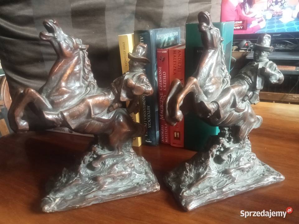 Statuetka rzeźba brąz Jeździec na koniu para mazowieckie Grójec sprzedam