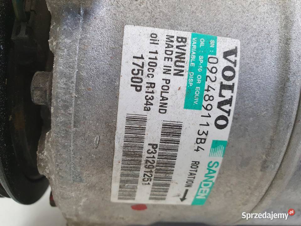 SPRĘŻARKA KLIMATYZACJI Volvo S60 II 16 D2 osobowe Kompresory klimatyzacji Klimatyzacja Chełm