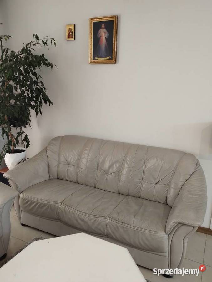 Zestaw wypoczynkowy skóra naturalna Bielsk Podlaski sprzedam