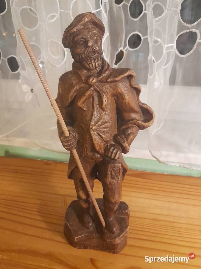 Figura drewniana stróż nocny z litego drewna Kostrzyn nad Odrą
