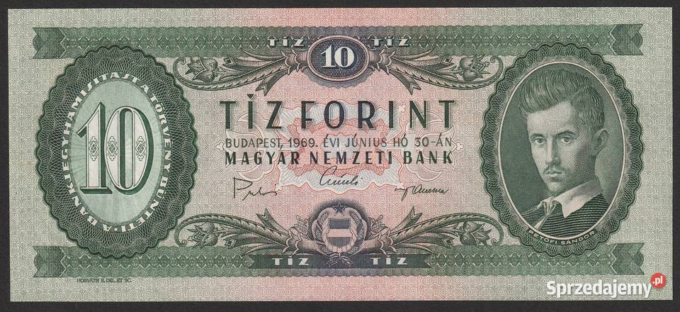 WĘGRY 10 FORINT 1969 STAN BANKOWY UNC Łódź