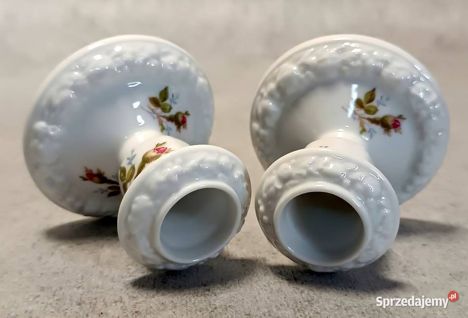 Rosenthal Maria Świeczniki Moss Rose Selb Porcelana i szkło Szczecin