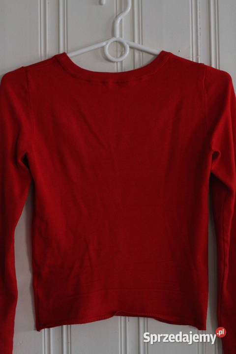 czerwony sweter bluzka HM xs 34 siatka siateczka Toruń