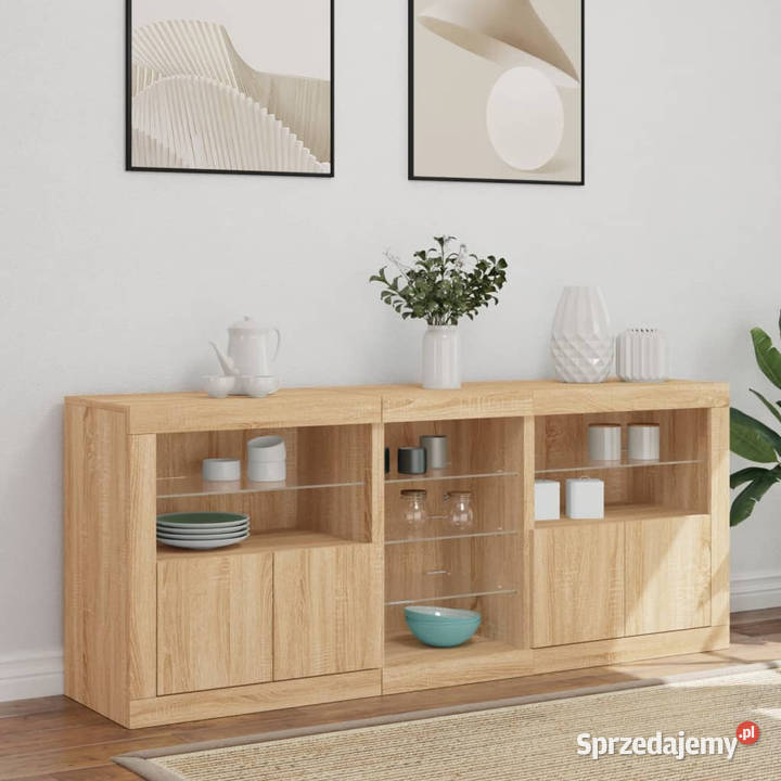 Szafka z oświetleniem LED dąb sonoma 162x37x67 Warszawa