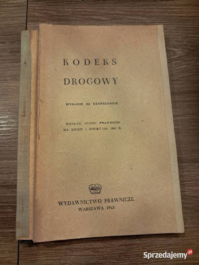 książka z 1963r kodeks drogowy stan db Sandomierz