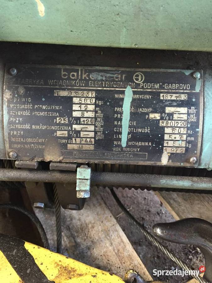 Wciągnik żuraw balkancar