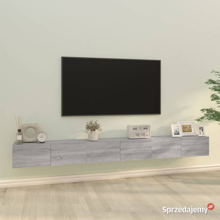 Zestaw 3 szafek TV szary dąb sonoma materiał mazowieckie Warszawa