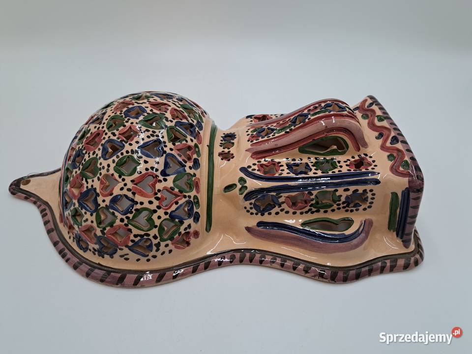 Kinkiet świecznik ceramiczny ścienny ażurowy Olkusz