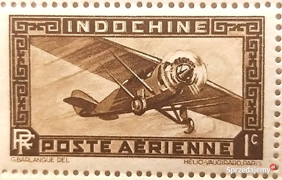 Znaczek kolonialny Poczta lotnicza Indochiny Bronisze