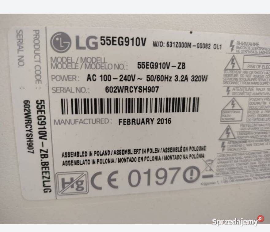 LG Oled uszkodzony 55EG910V Opole sprzedam