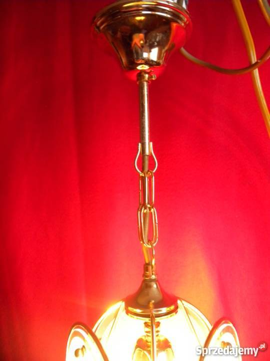 LAMPA POJEDYNCZA MOSIĘŻNA SZKLANA