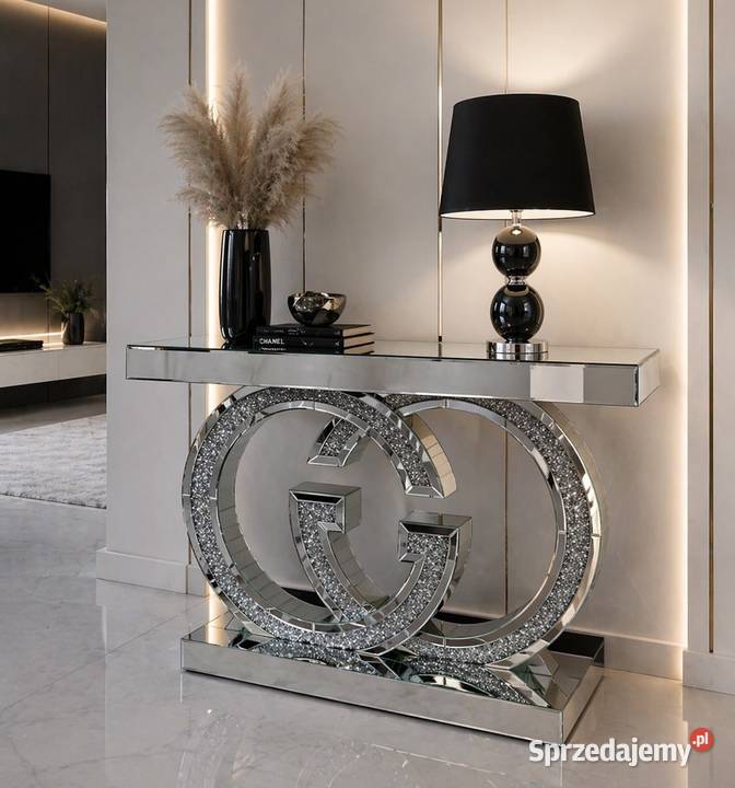 Lustrzana konsola Glamour Premium z kryształkami