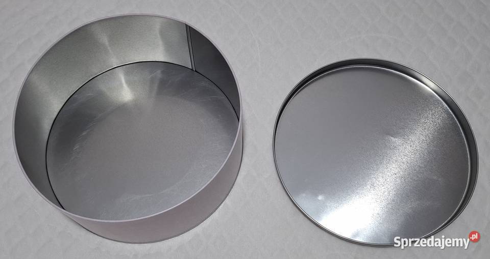 Metalowy okrągły pojemnik z pokrywką 22x105 Czeladź sprzedam