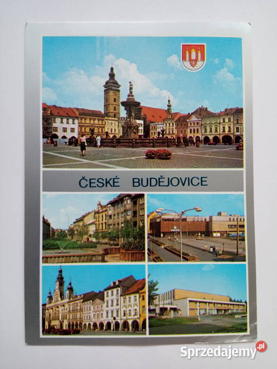 Pocztówka Czeskie Budejowice z 1990r Znaczek Dąbrowa Górnicza sprzedam
