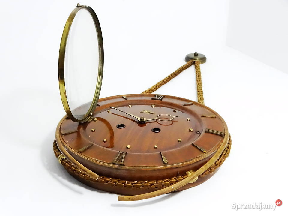 Zegar ścienny vintage z drewnianą tarczą i lubelskie Biłgoraj