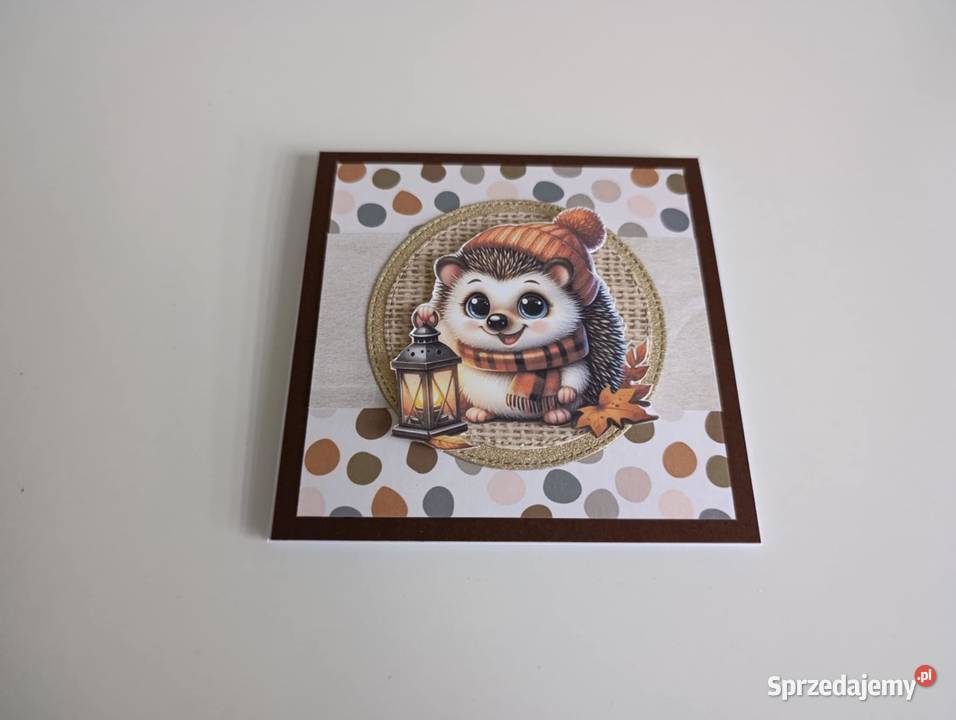 Kartka ręcznie robiona na urodziny jeżyk Łódź