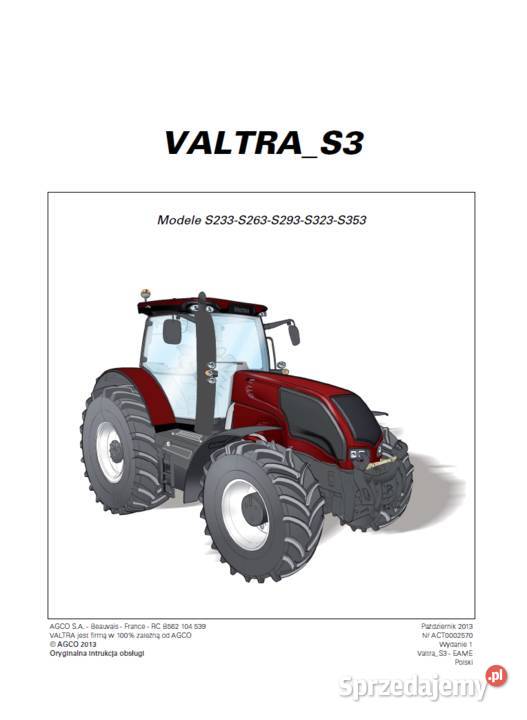 Valtra S233 S263 S293 S323 S353 instrukcja Poradniki, albumy i reportaże pomorskie Gdańsk