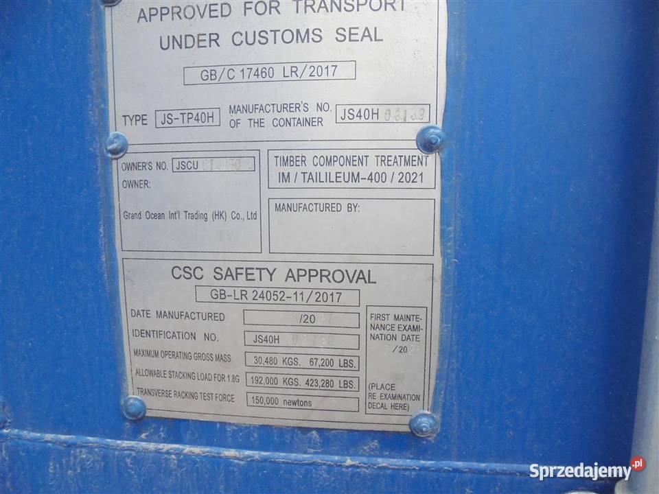 Kontenery morskiemagazynowe 40HC OW NOWE śląskie Częstochowa