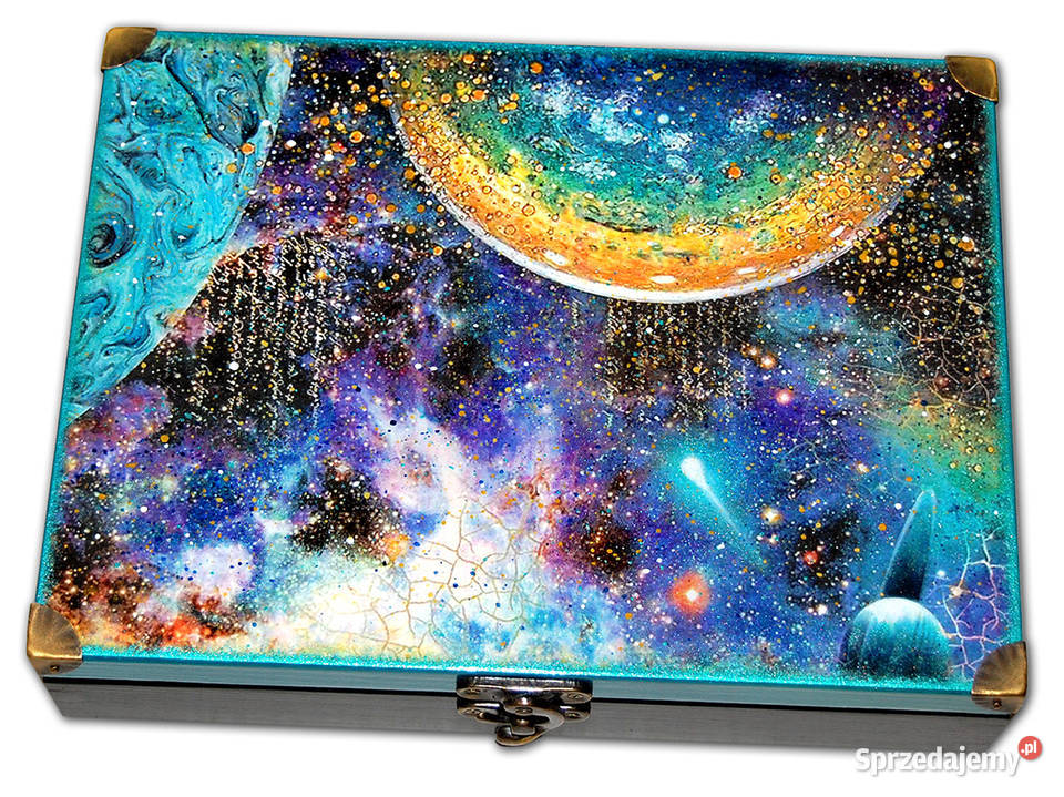 SZKATUŁKA drewniane pudełko KOSMOS metallic Bydgoszcz