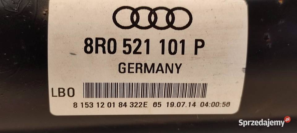 AUDI Q5 8R WAŁ NAPĘDOWY 8R0521101P Układ napędowy