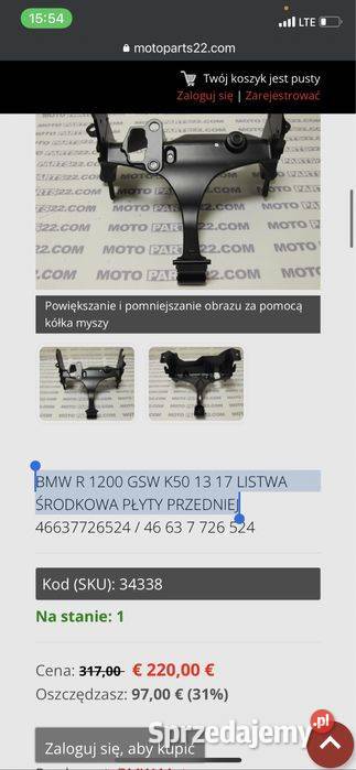 Stelaż czaszy osłona czaszy Bmw R1200 GS R 1200 wielkopolskie Poznań