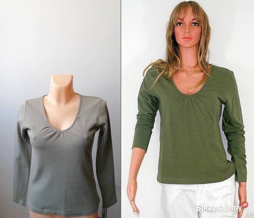 DAMSKA BLUZKA W KOLORZE KHAKI DŁUGI RĘKAW R L łódzkie