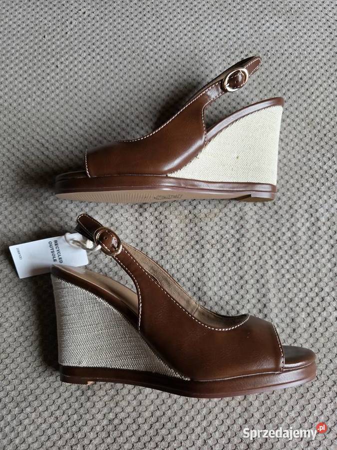 nowe Anna Field by Zalando sandałki na koturnie