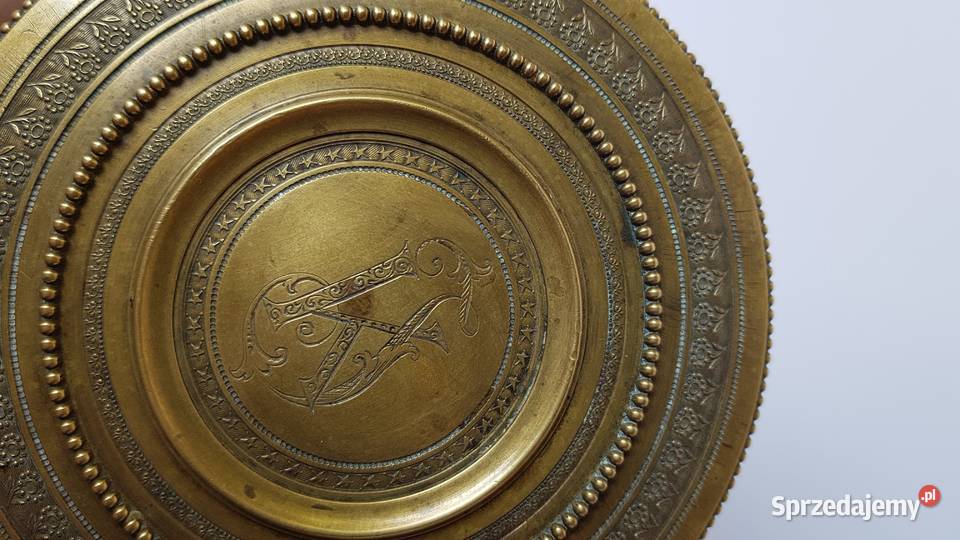 Stare puzderko pojemnik 12 mosiądz brąz Bracia śląskie Dąbrowa Górnicza