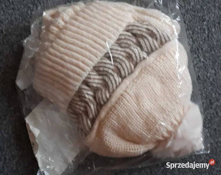 Nowy cieplutki komplet zima czapka szalik Dla kobiet Malbork